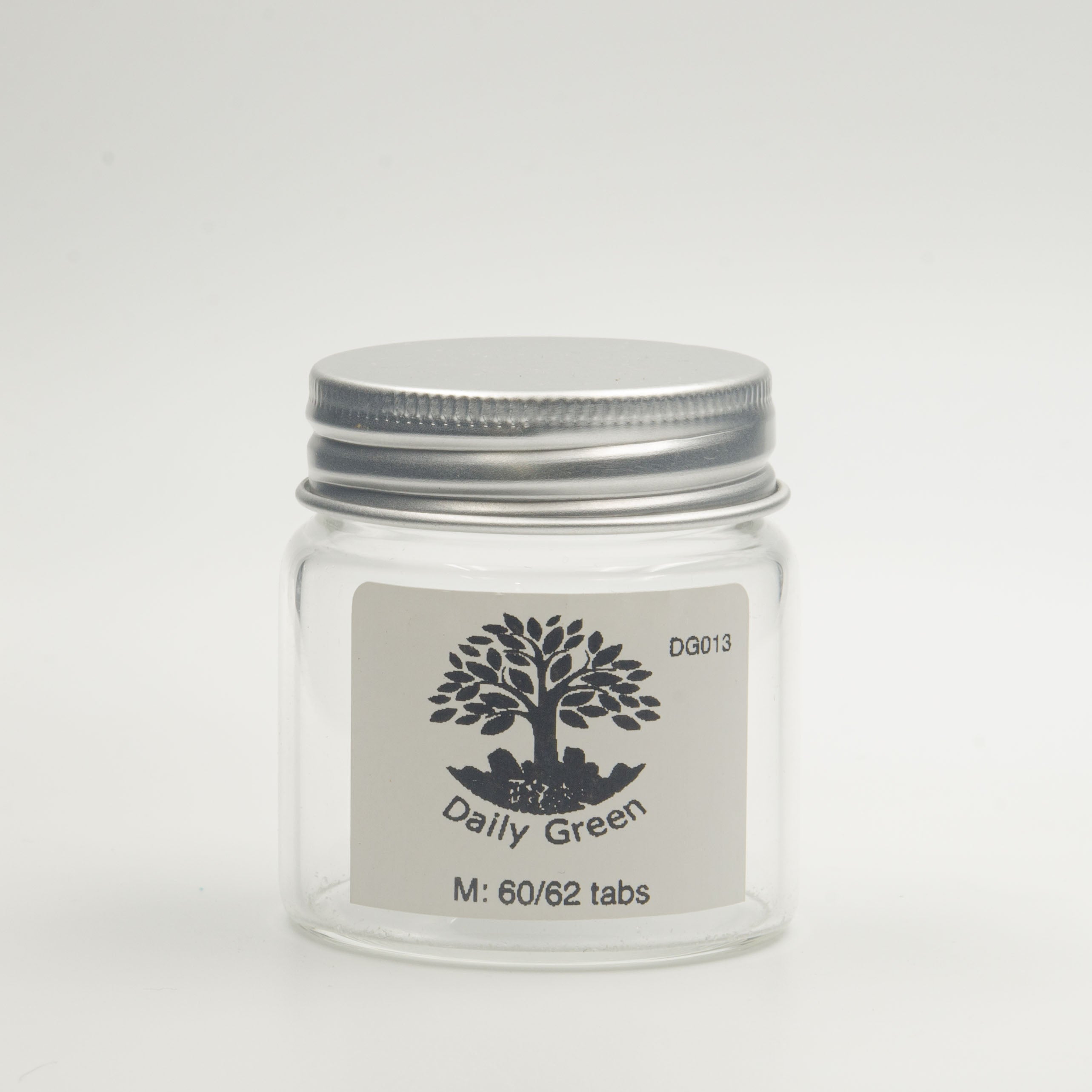 DG-013 Glass Bottle 60/62 Tablets Toothpaste Tabs/Mouthwash Tablets