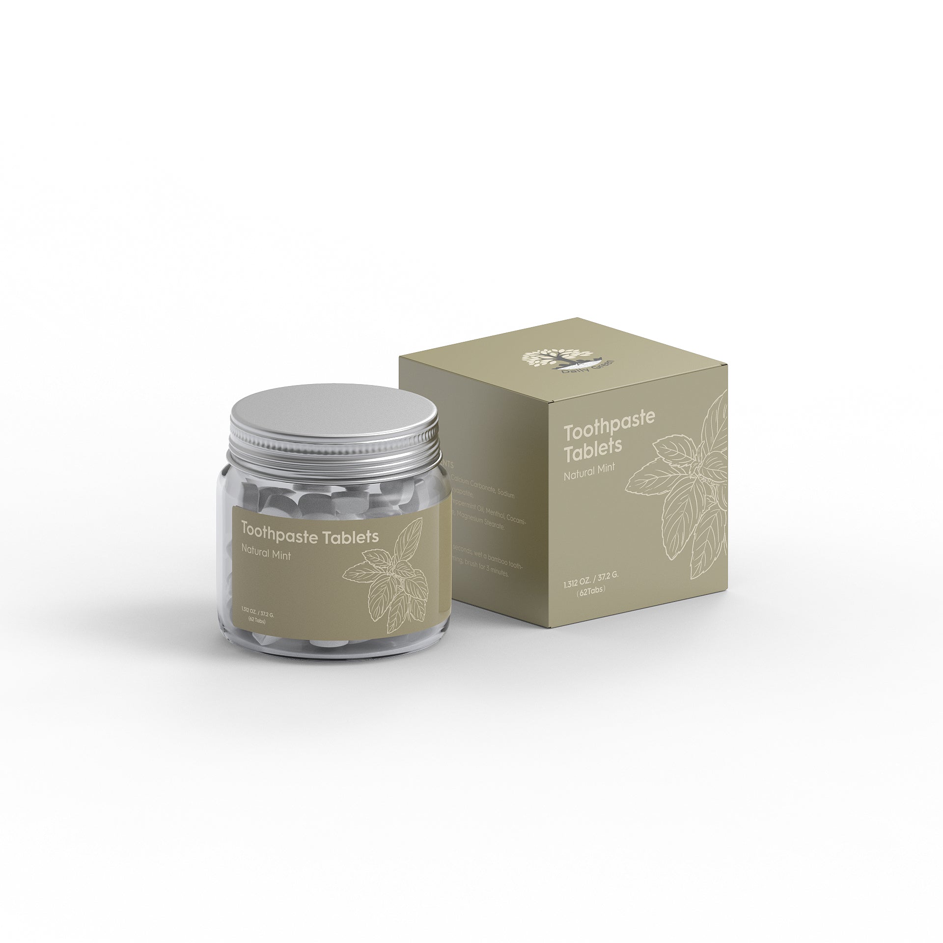 DG11-014 30Tabs Glass Bottle Toothpaste Tabs/ MouthWash Tablets